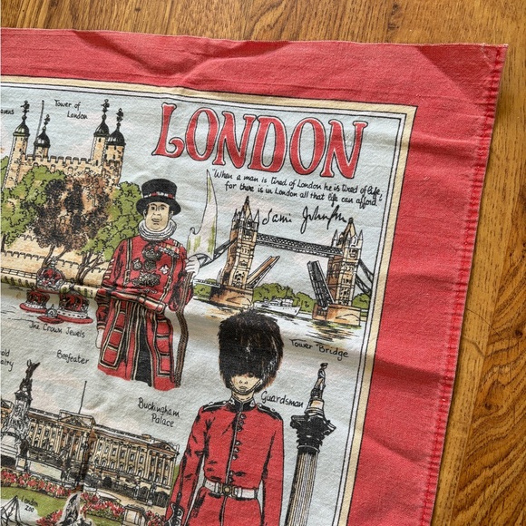 Vintage British cotton tea towel London - Picture 1 of 6